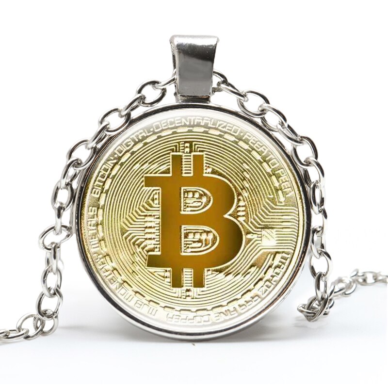 Bitcoin design necklace pendant