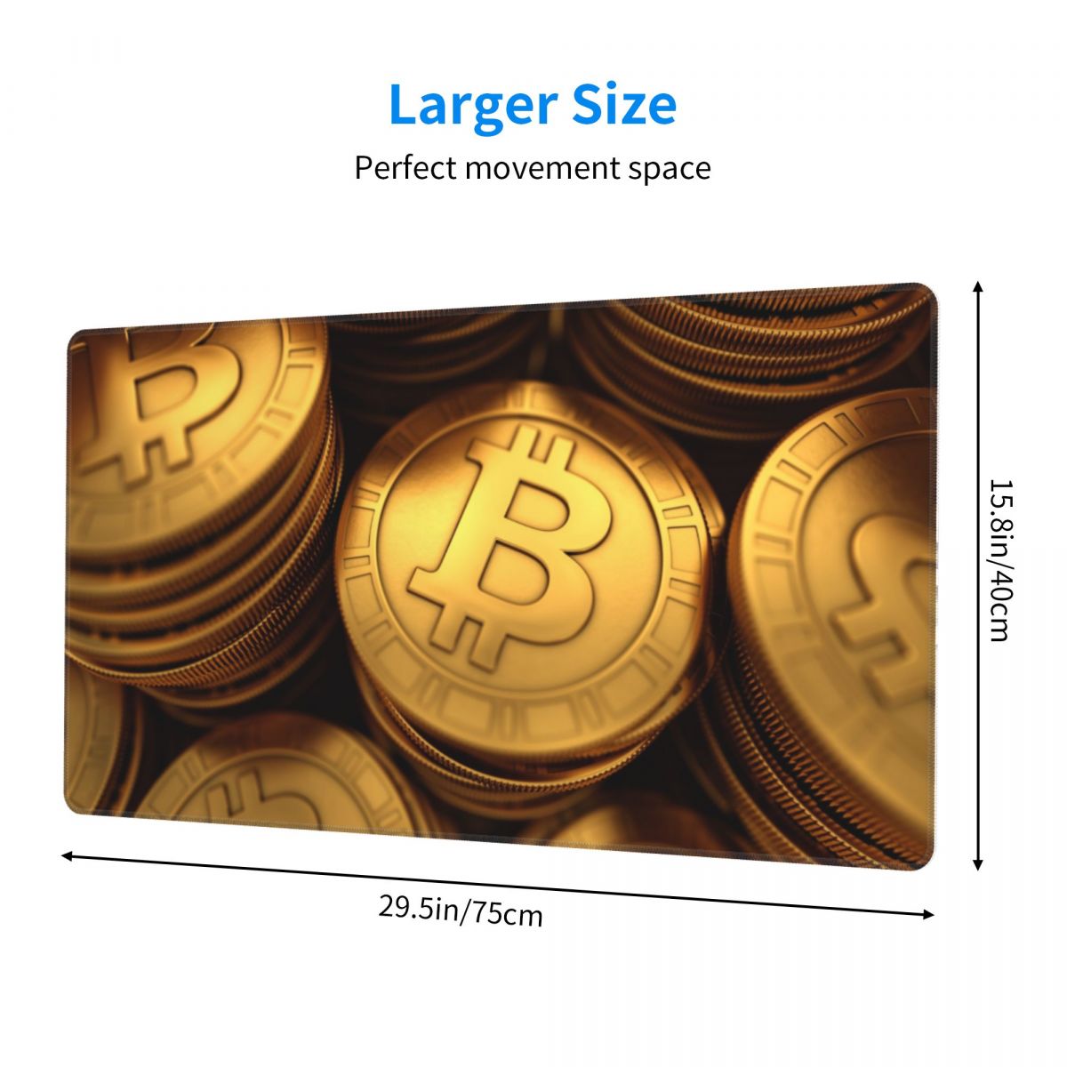 Bitcoin BTC Cryptocurrency Gaming Mouse Pad Keyboard Desk Mat