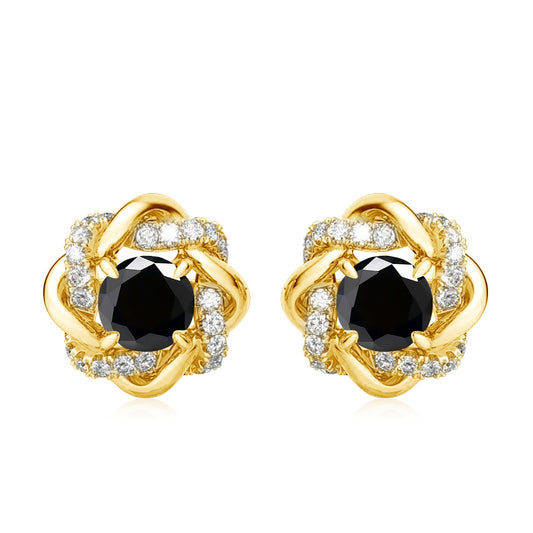 Black moissanite earrings