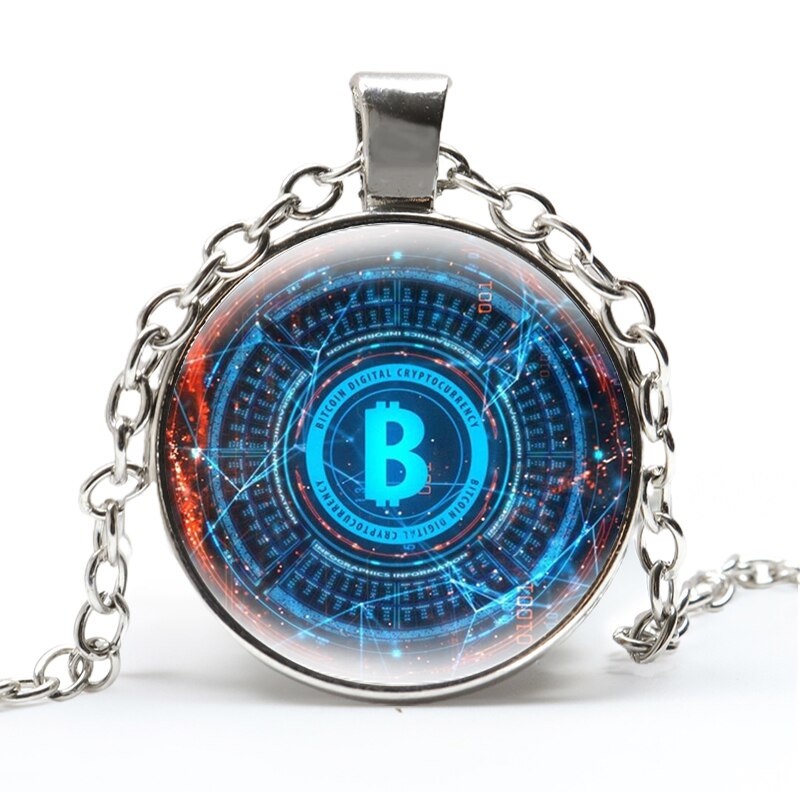 Bitcoin design necklace pendant