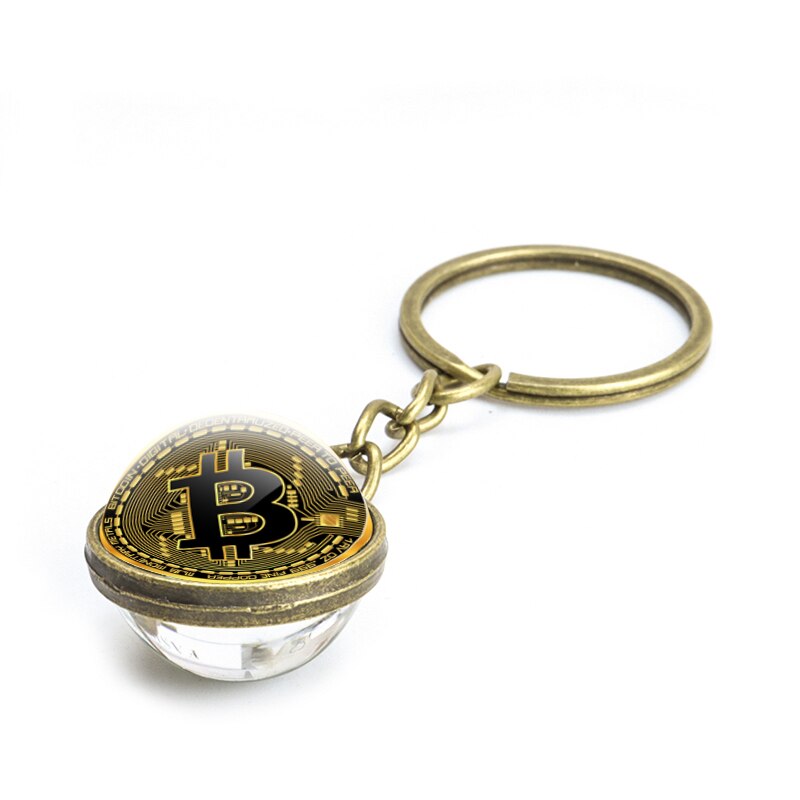 Bitcoin Schlüsselanhänger Glaskugel Schlüsselanhänger