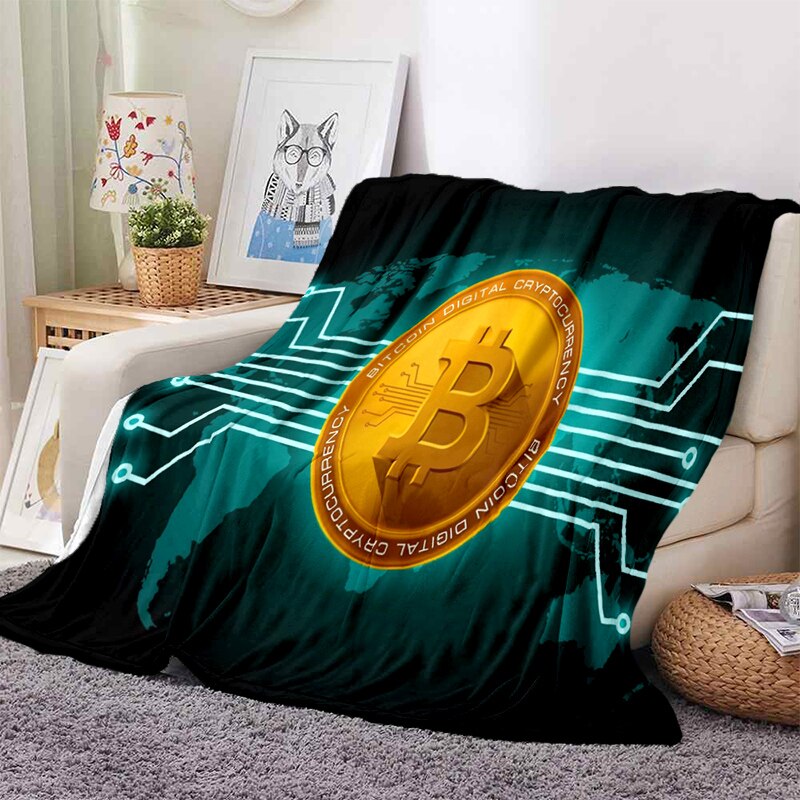Blanket Bitcoin blabket bitcoin-themed blanket