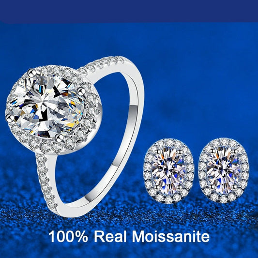 moissanite set moissanite ring earring Moissanit-Ohrring Moissanit-Ring