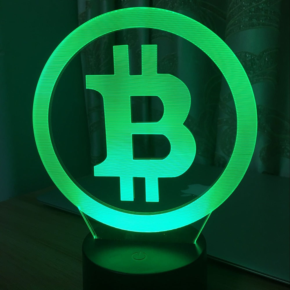 3D-Lichter Einfacher Bitcoin 7 Farbwechsel