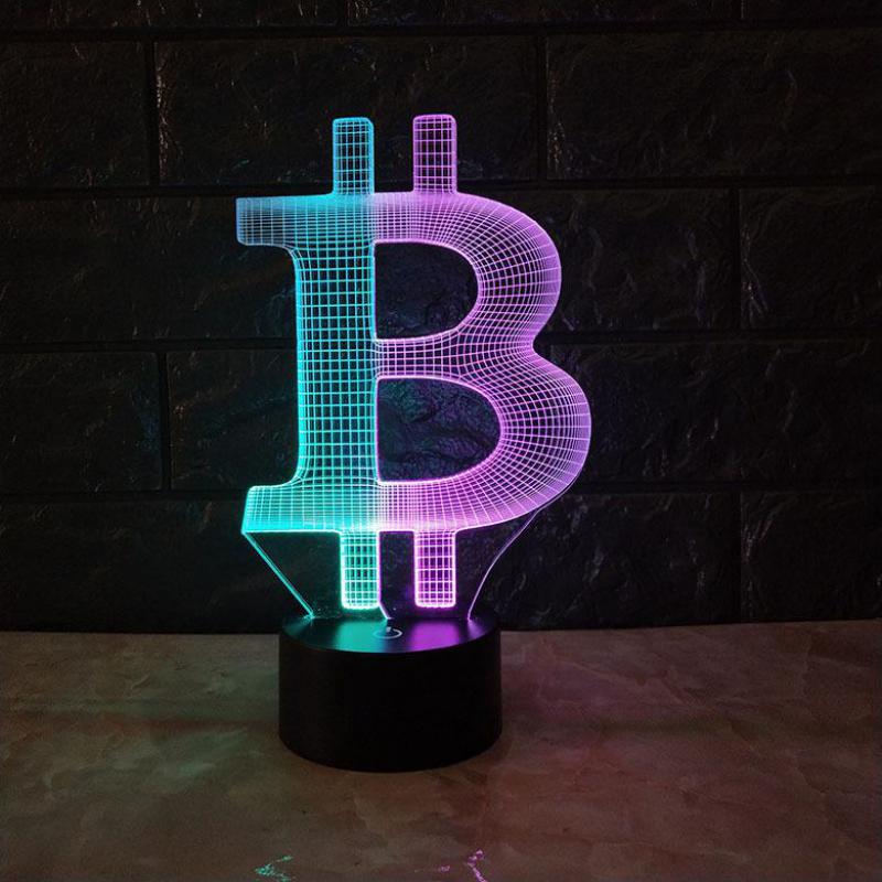 Bitcoin 3D-Nachtlicht