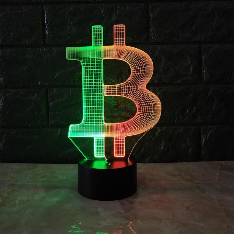 Bitcoin 3D-Nachtlicht