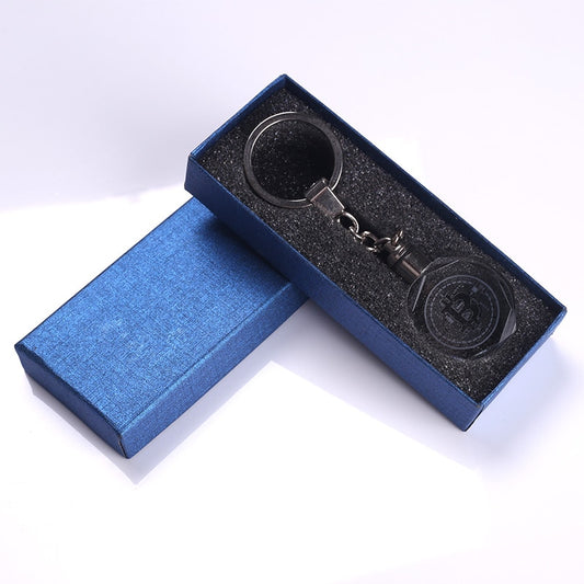 Crystal Bitcoin Keychain Laser Engraved Key Ring