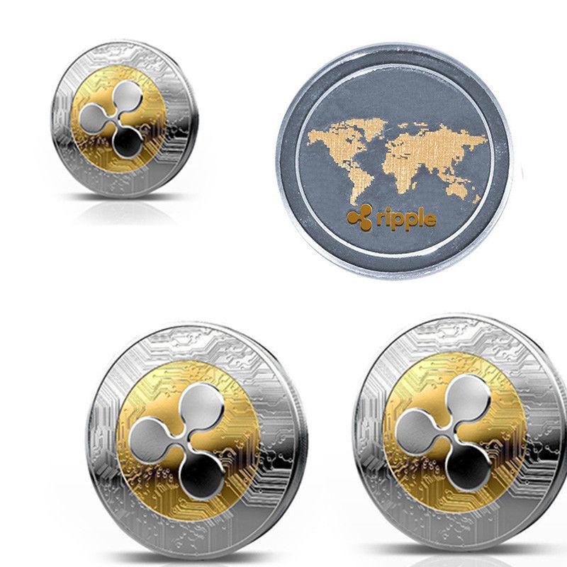 Ripple coin XRP silver and gold plated