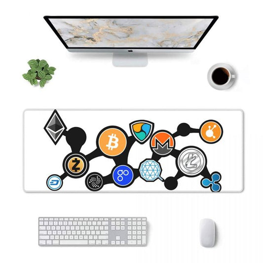 Cryptocurrency XL Funny Office Desk Mat