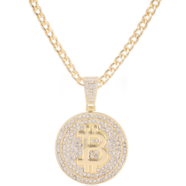 Bitcoin Pendant 18K Gold Plated