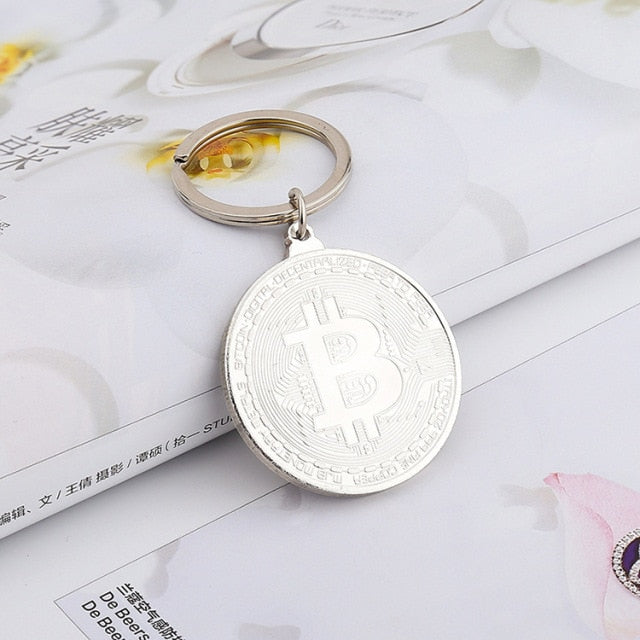 Bitcoin Coin Key Chain Gold Plated