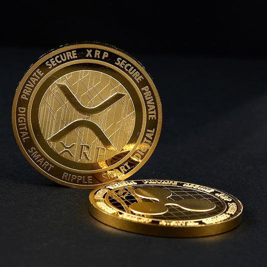 Ripple XRP coin gold an silver plated