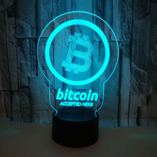 Neues 7-16 Farben 3D Bitcoin IR Touch Light