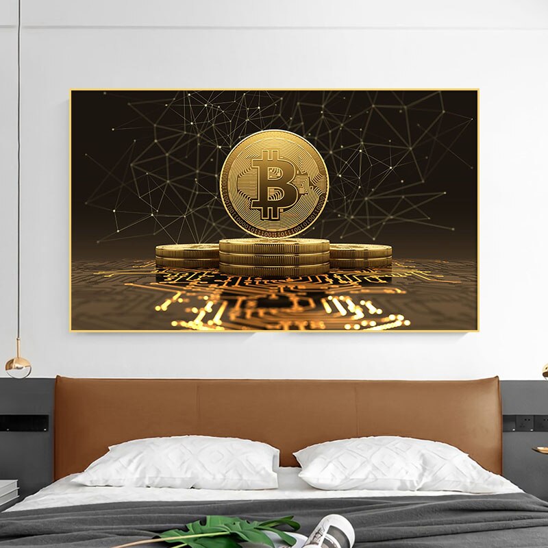 Bitcoin-Leinwandmalerei