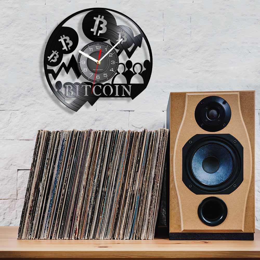Bitcoin-Vinyl-Disc-Wanduhr