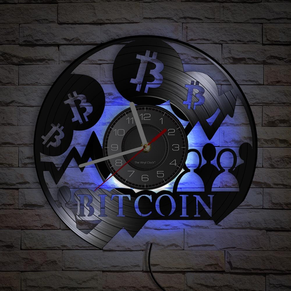 Bitcoin Vinyl Disc Wall Clock