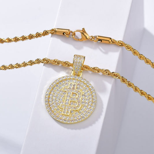 New Bitcoin Pendant Necklace